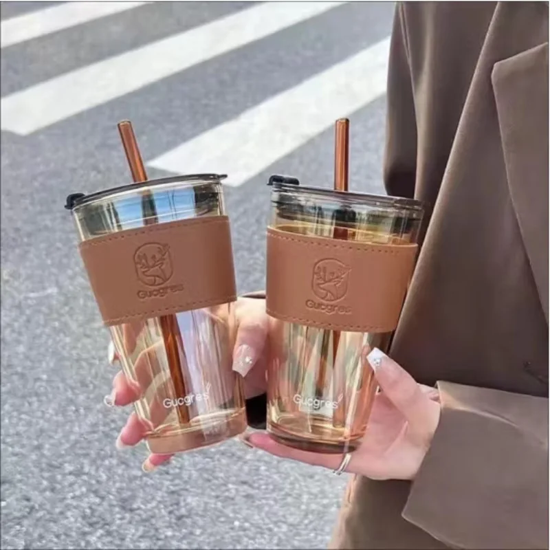 Custom clear tumbler with sleeve and straw in two sizes