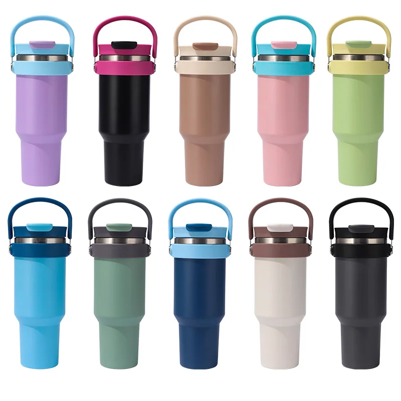 Color options for handled travel tumblers