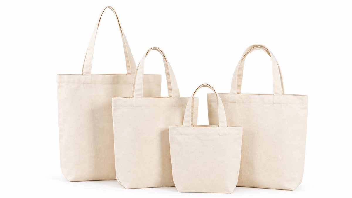 Natural canvas tote bag options