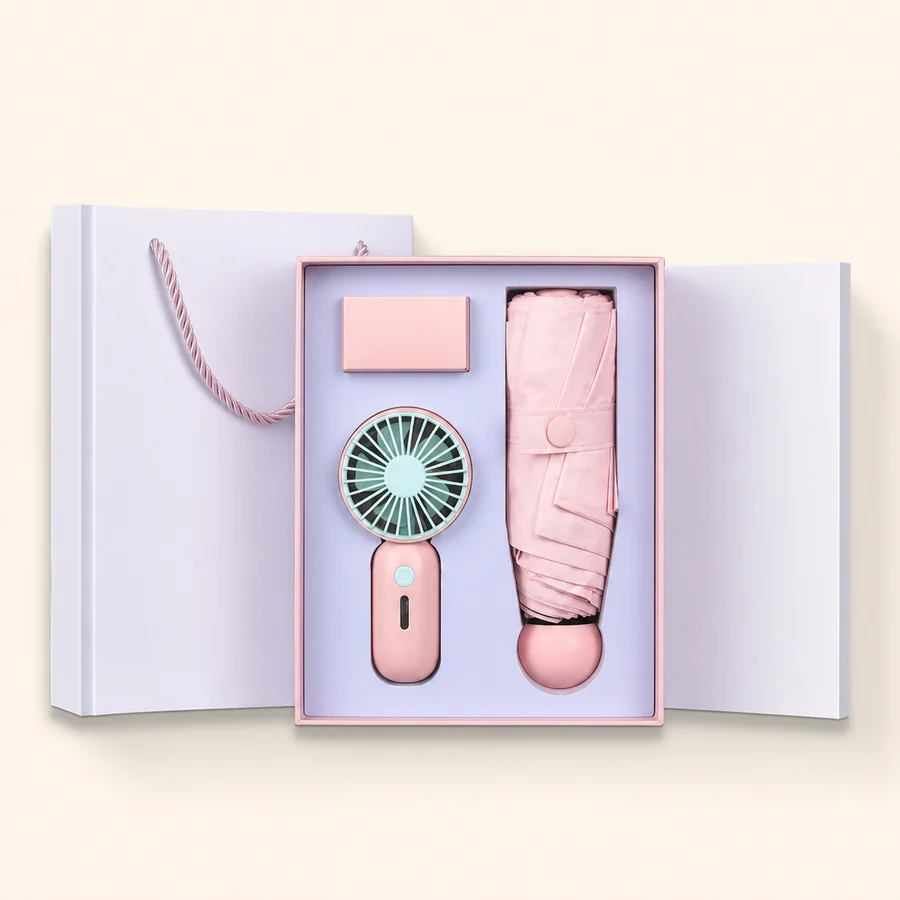 Summer Fan & Umbrella Gift Set