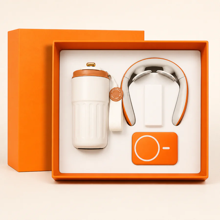 Coffee Cup & Neck Massager Gift Set