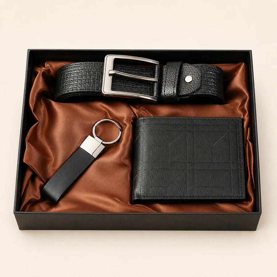 Men's Belt, Wallet & Keyring Gift Set