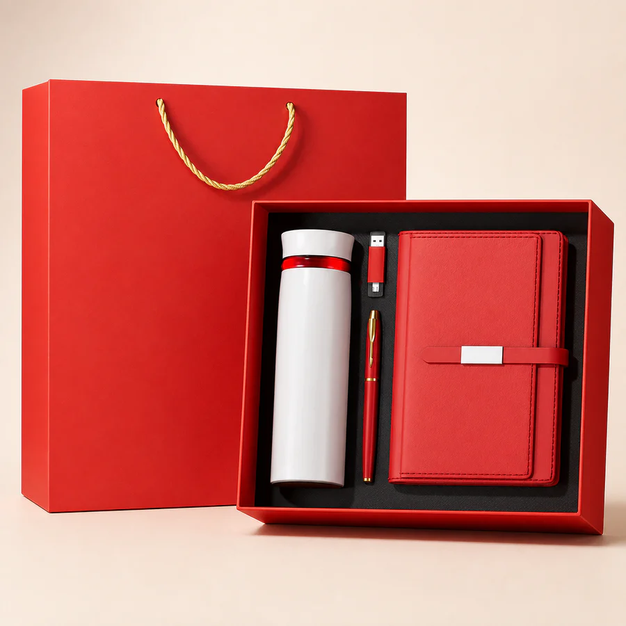 Red Tumbler & Notebook Gift Set